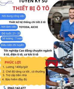 TUYỂN KỸ SƯ THIẾT BỊ Ô TÔ