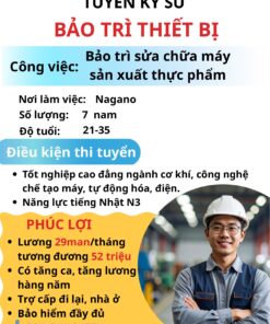 TUYỂN KỸ SƯ BẢO TRÌ THIẾT BỊ