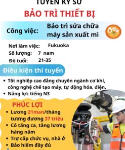 TUYỂN KỸ SƯ_BẢO TRÌ THIẾT BỊ