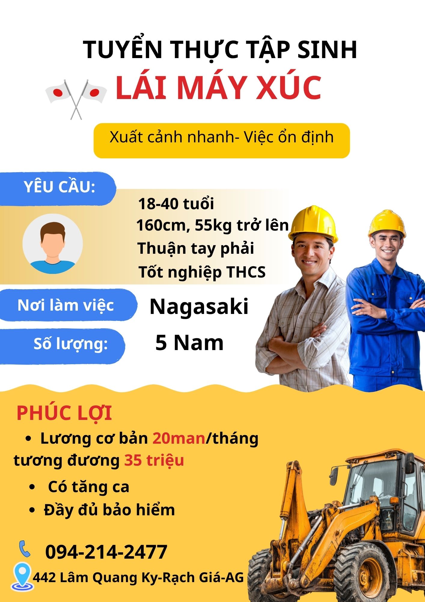 poster đơn máy xúc